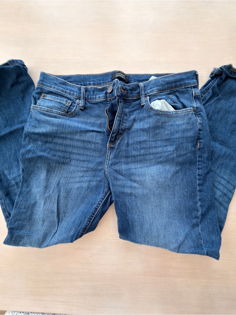 Banana Republic Women's Dark Blue  Girlfriend Mid- Rise Jeans